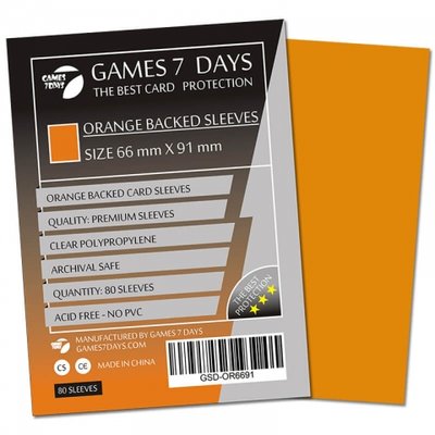 Протектори для карт Games7Days: Orange (66 х 91 мм, 80 шт, Magic the Gathering)
