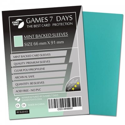 Протектори для карт Games7Days: Mint (66 х 91 мм, 80 шт, Magic the Gathering)