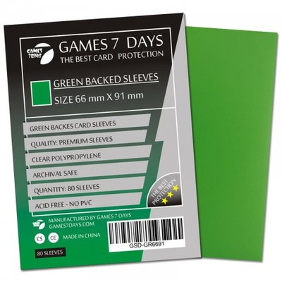 Протектори для карт Games7Days: Green (66 х 91 мм, 80 шт, Magic the Gathering)