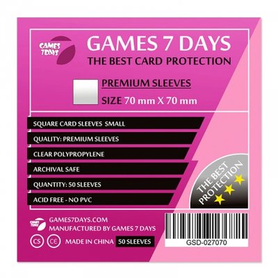 Протектори для карток Games7Days (70 х 70 мм, Square Small, 50 шт.) (PREMIUM)