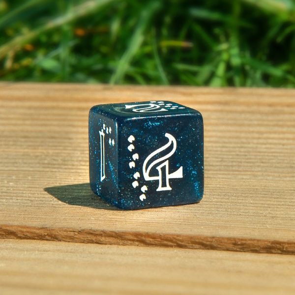 Набір кубиків Shimmering Llama Dice Set (Glittering dark blue & white)