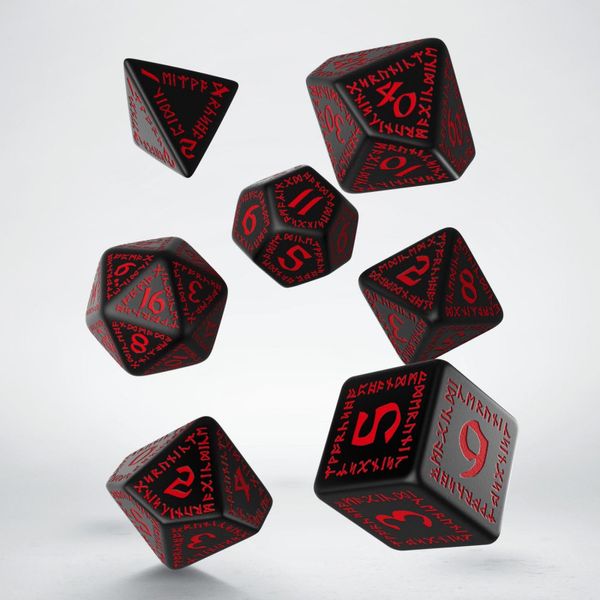 Набір кубиків Runic Black & red Dice Set