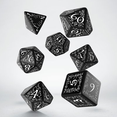 Набір кубиків Elvish Black & white Dice Set