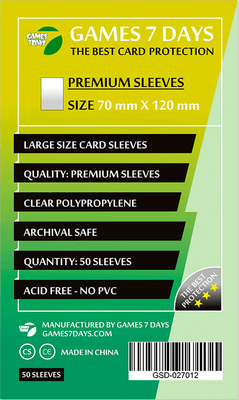 Протектори для карток Games7Days (70 х 120 мм, Large, 50 шт.) (PREMIUM)